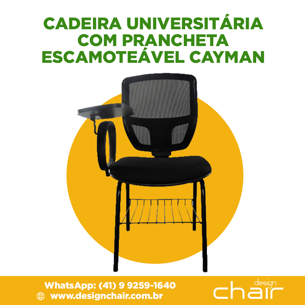 Cadeira Universitária com prancheta escamoteável Cayman