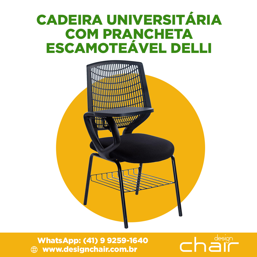 Cadeira Universitária com prancheta escamoteável Delli