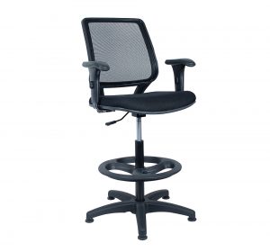 Cadeira Caixa Ergonômica Base Giratória Preta Corporate Tela